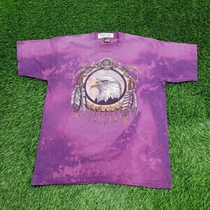 Vintage 1995 Native-American Bald-Eagle Shirt M/L 21x28 USA